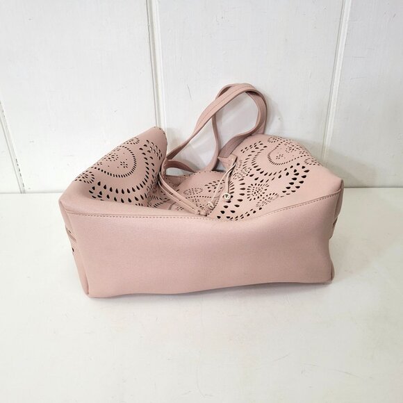 Urban Expressions Vegan Leather Rose Water Laser Cut Tote Purse NWT - Picture 5 of 9